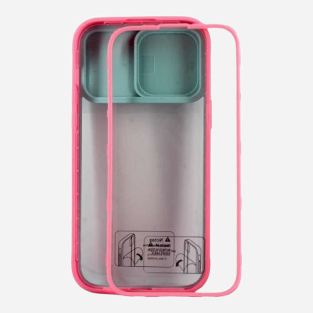 iPhone 14 Pro Max Push Lens Protector Silicone Back Transparent Case & Cover