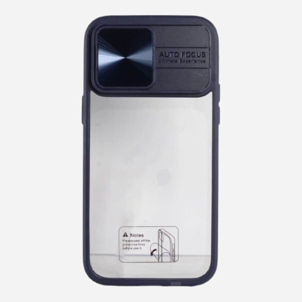 iPhone 14 Pro Max Push Lens Protector Silicone Back Transparent Case & Cover