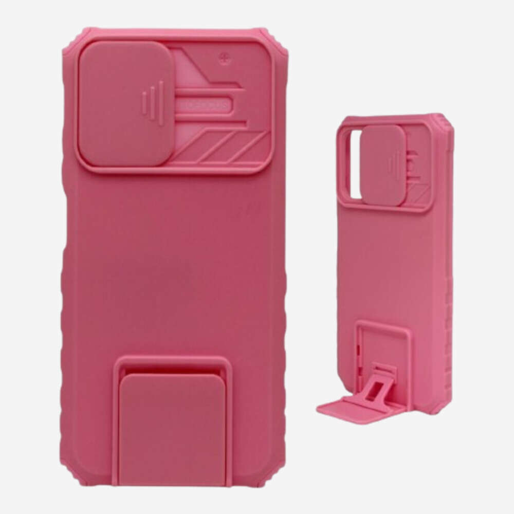 Pink Slide Camera Protection with Kickstand Cover & Cases for Xiaomi Mobile Phone Models