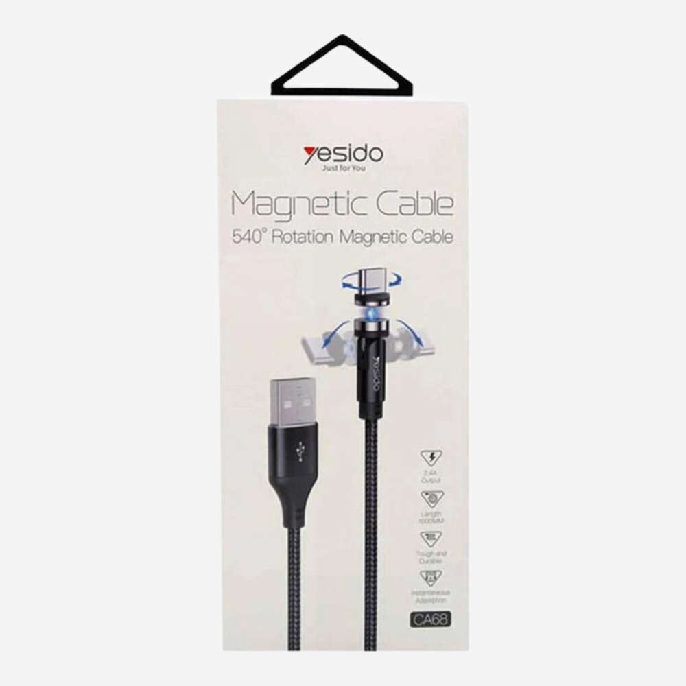 - Yesido Magnetic Charging Cable - 3-in-1 Rotating Cable - Micro USB Connector - Type C Connector - Lightning Connector